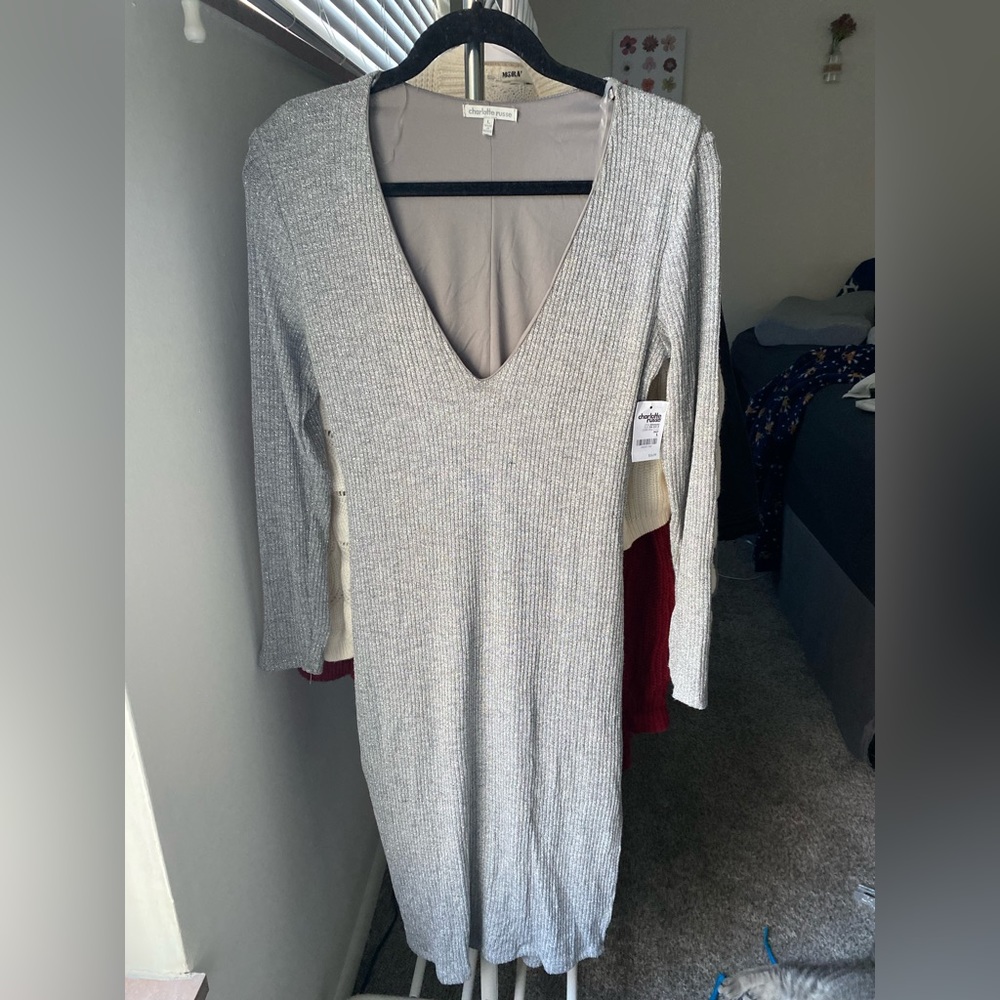 NEW Silver Charlotte Russe Bodycon Dress